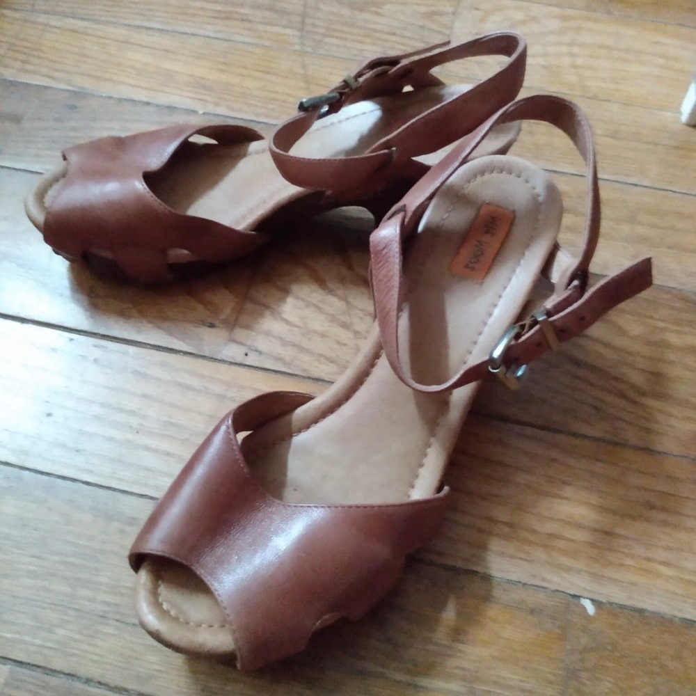 Miz Mooz - Leather Brown Wood Clogs - Size 9.5
